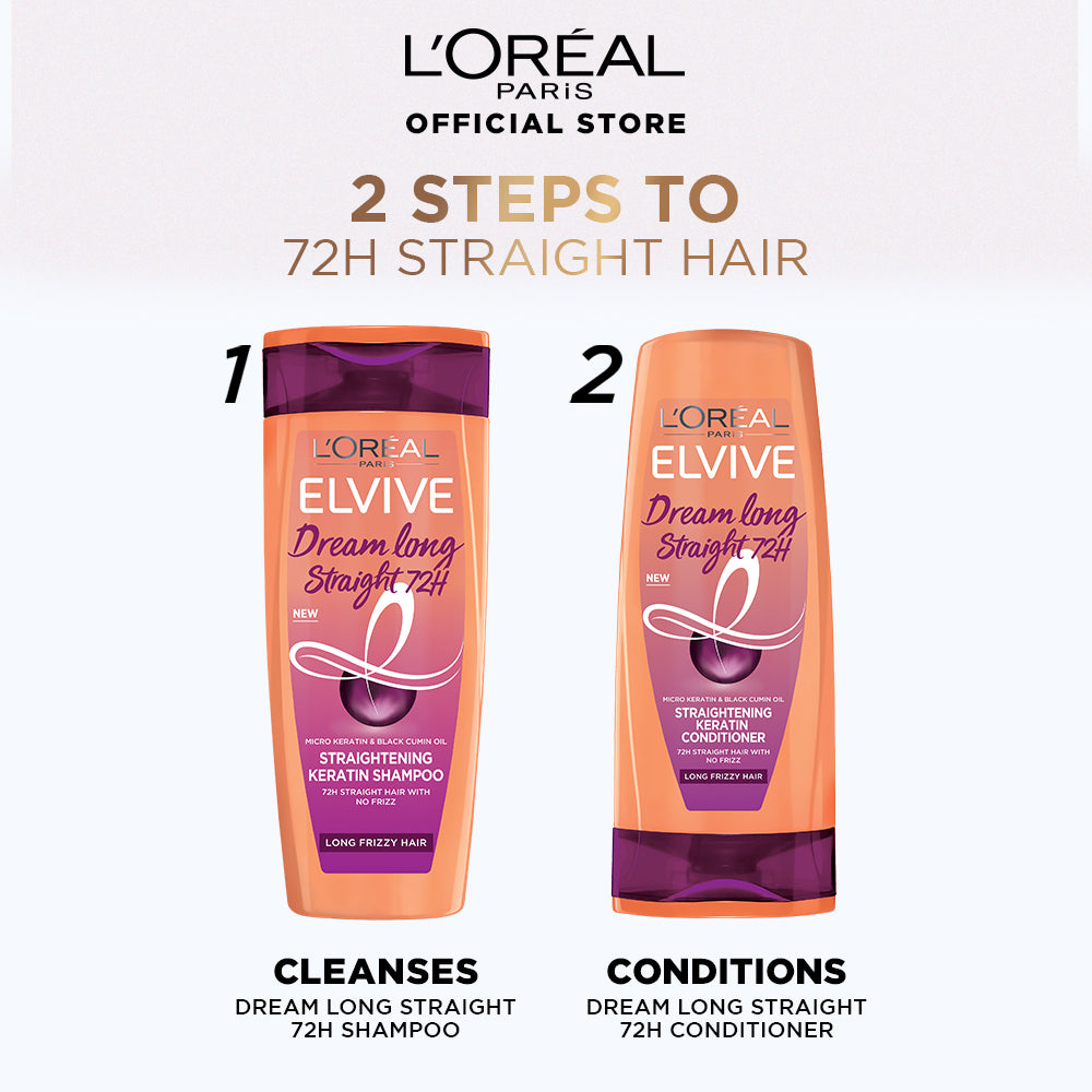 LOreal Paris - Dream Long Straight 72H Shampoo - 360ml