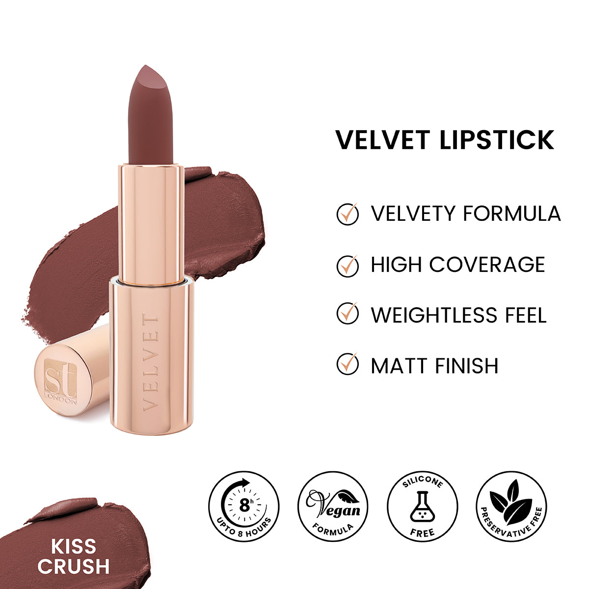 ST London - Velvet Ultra Matt Lipstick - Kiss Crush