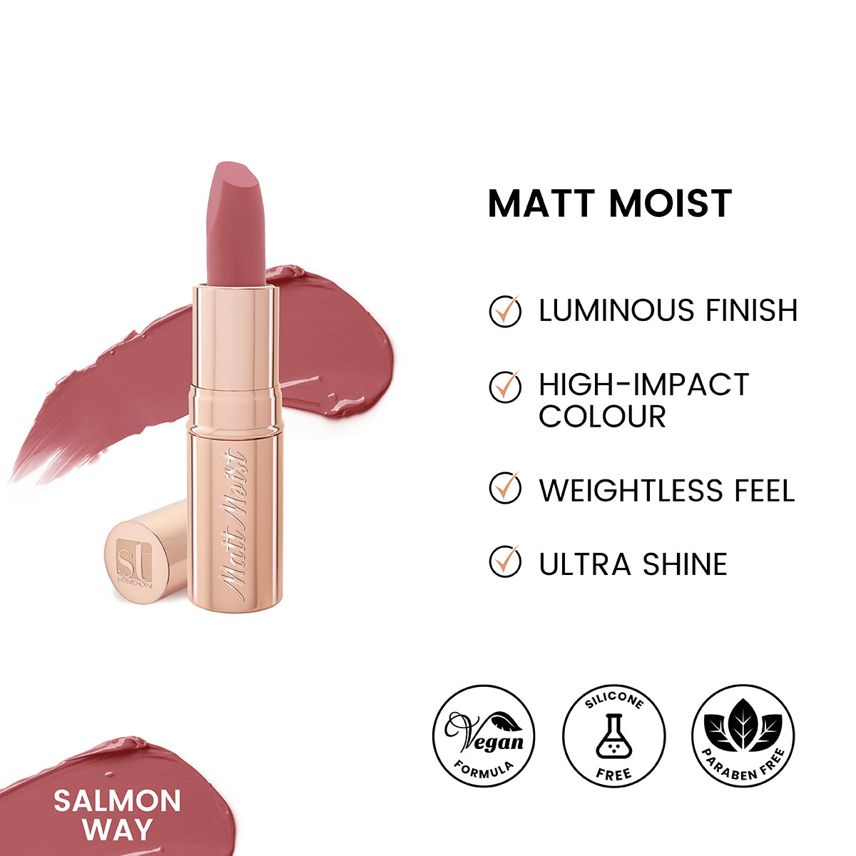 ST London - Matt Moist Long-Lasting Lipstick - Salmon Way