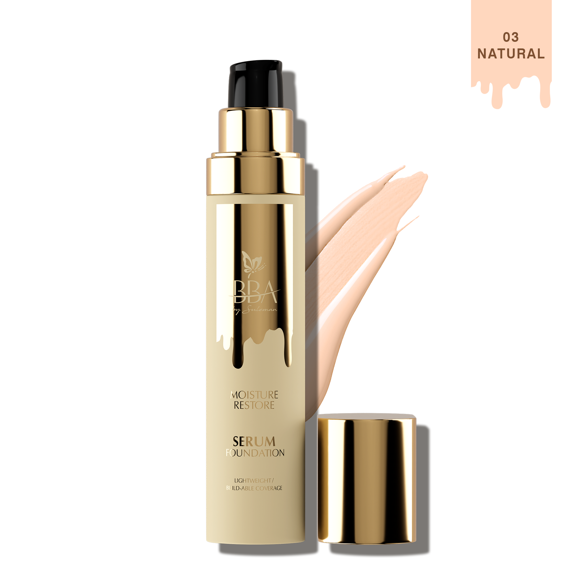 BBA By Suleman - Moisture Restore Serum Foundation - 03 Natural