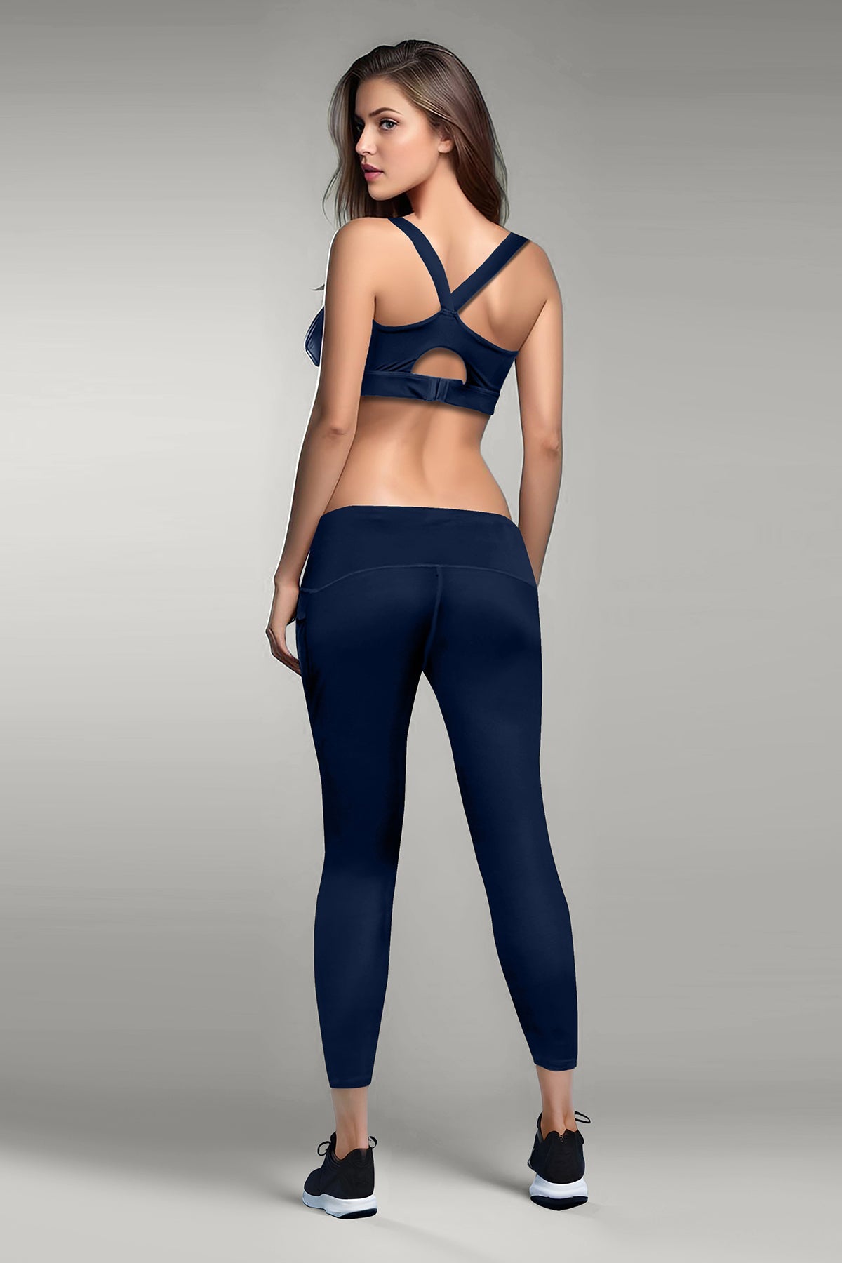 BLS - Eleanor Padded Sports Bra And Tights Set - Blue