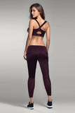 BLS - Eleanor Padded Sports Bra And Tights Set - Burgundy