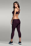 BLS - Eleanor Padded Sports Bra And Tights Set - Burgundy