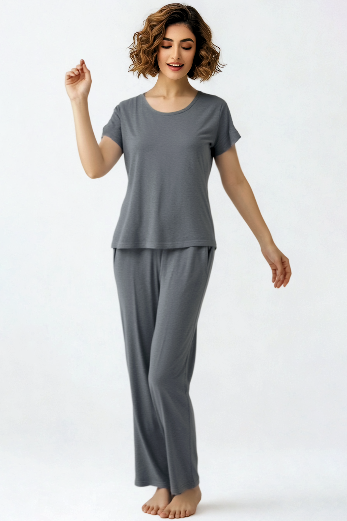 BLS - Seren Viscose Pajama Set - Grey