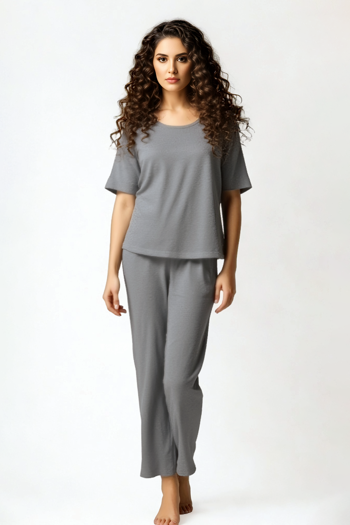 BLS - Seren Viscose Pajama Set - Grey