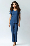 BLS - Seren Viscose Pajama Set - Teal Blue