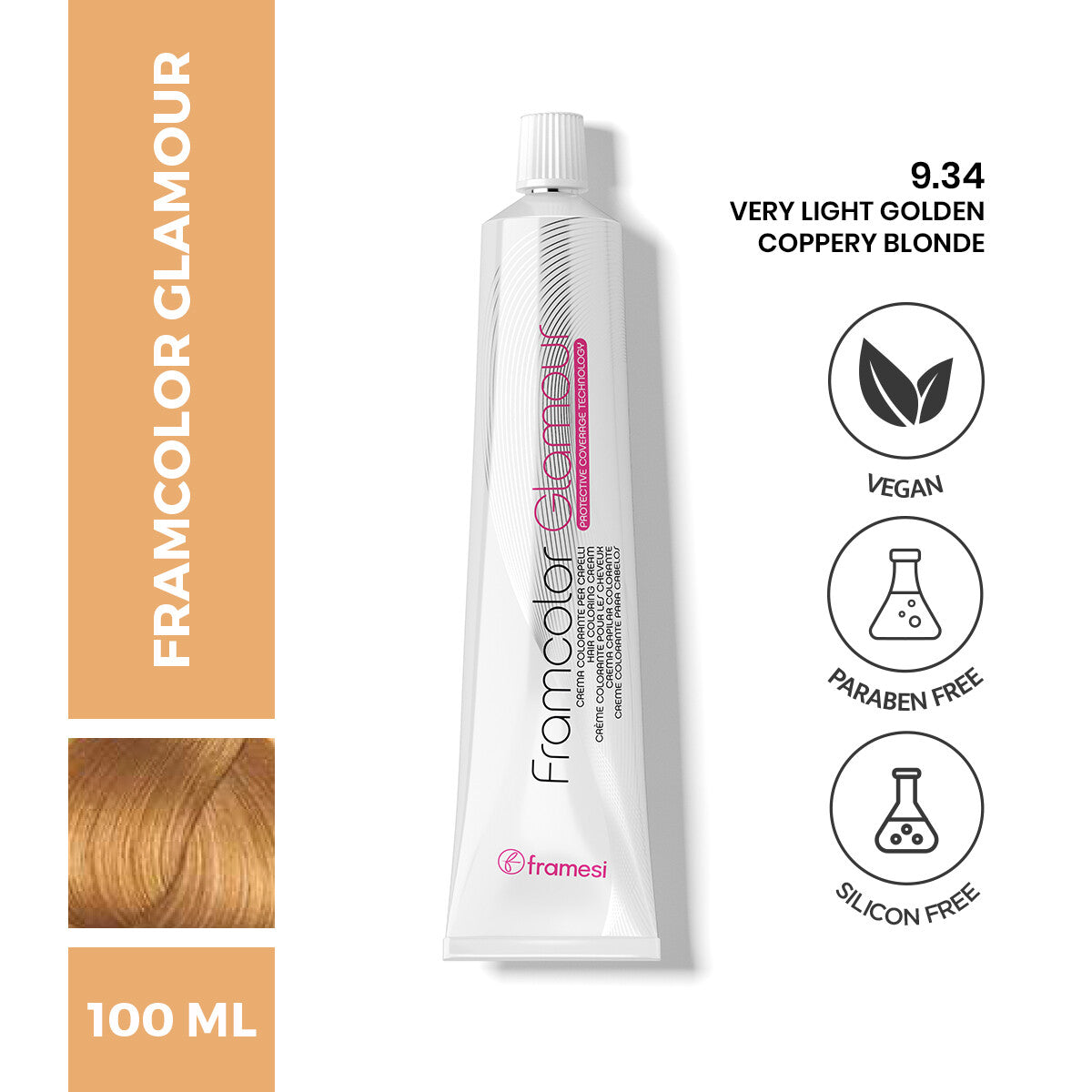 Framesi - FramColor Glamour - 9.34 Very Light Golden Coppery Blonde