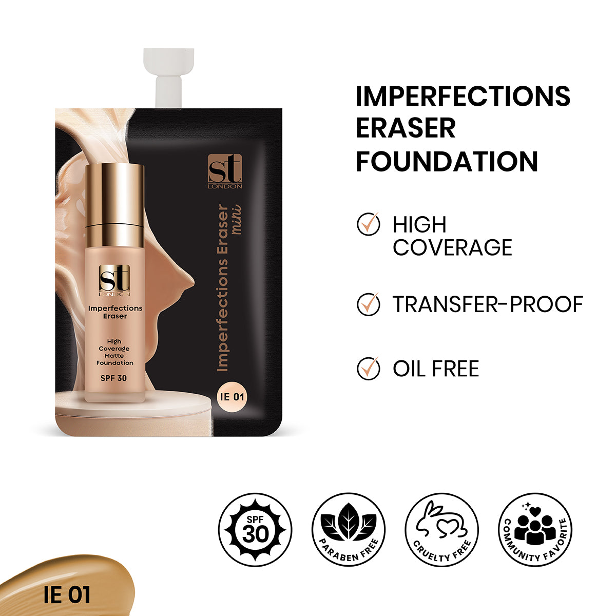 ST London - Imperfection Eraser Foundation Sachet - IE 01 5ml