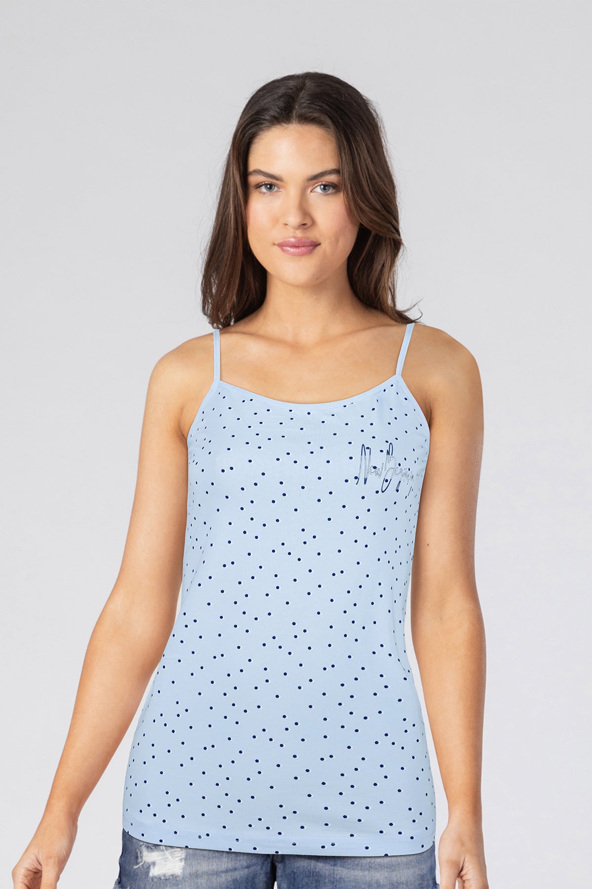 BLS - Zorana Stretchable Cotton Camisole - Light Blue