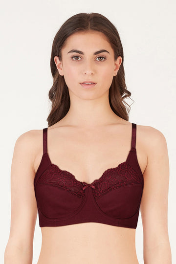 BLS - Cansu Non Wired And Non Padded Cotton Bra - Berry