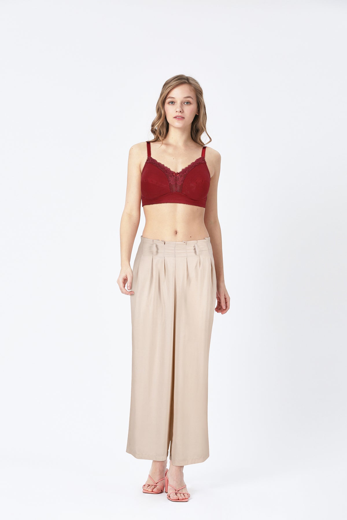 BLS - Colette Non Wired And Non Padded Cotton Bra - Burgundy