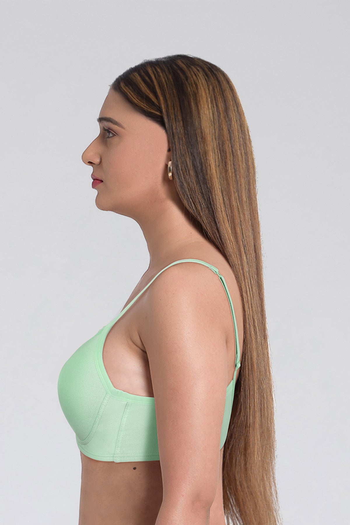 BLS - Colma Non Wired And Padded Cotton Bra - Sea Green