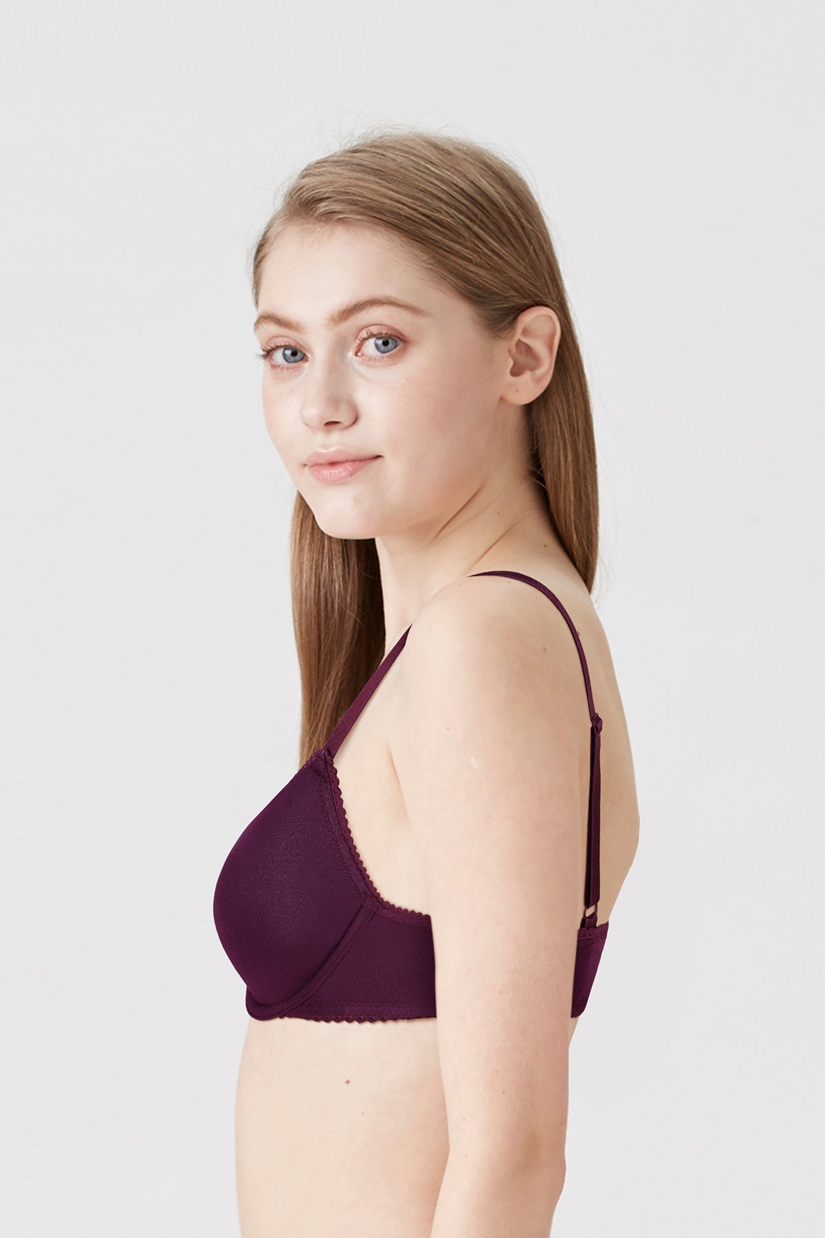 BLS - Colo Wired And Padded Cotton Bra - Patent Purple