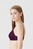 BLS - Colo Wired And Padded Cotton Bra - Patent Purple