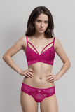 BLS - Eula Non Padded Lace Bralette Set - Shocking Pink