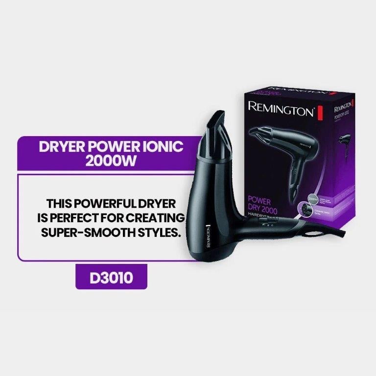 Remington - Hair Dryer Power Dry 2000W Model No. D3010
