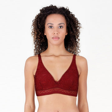 BLS - Pinkie Non Padded Lace Bralette - Burgundy