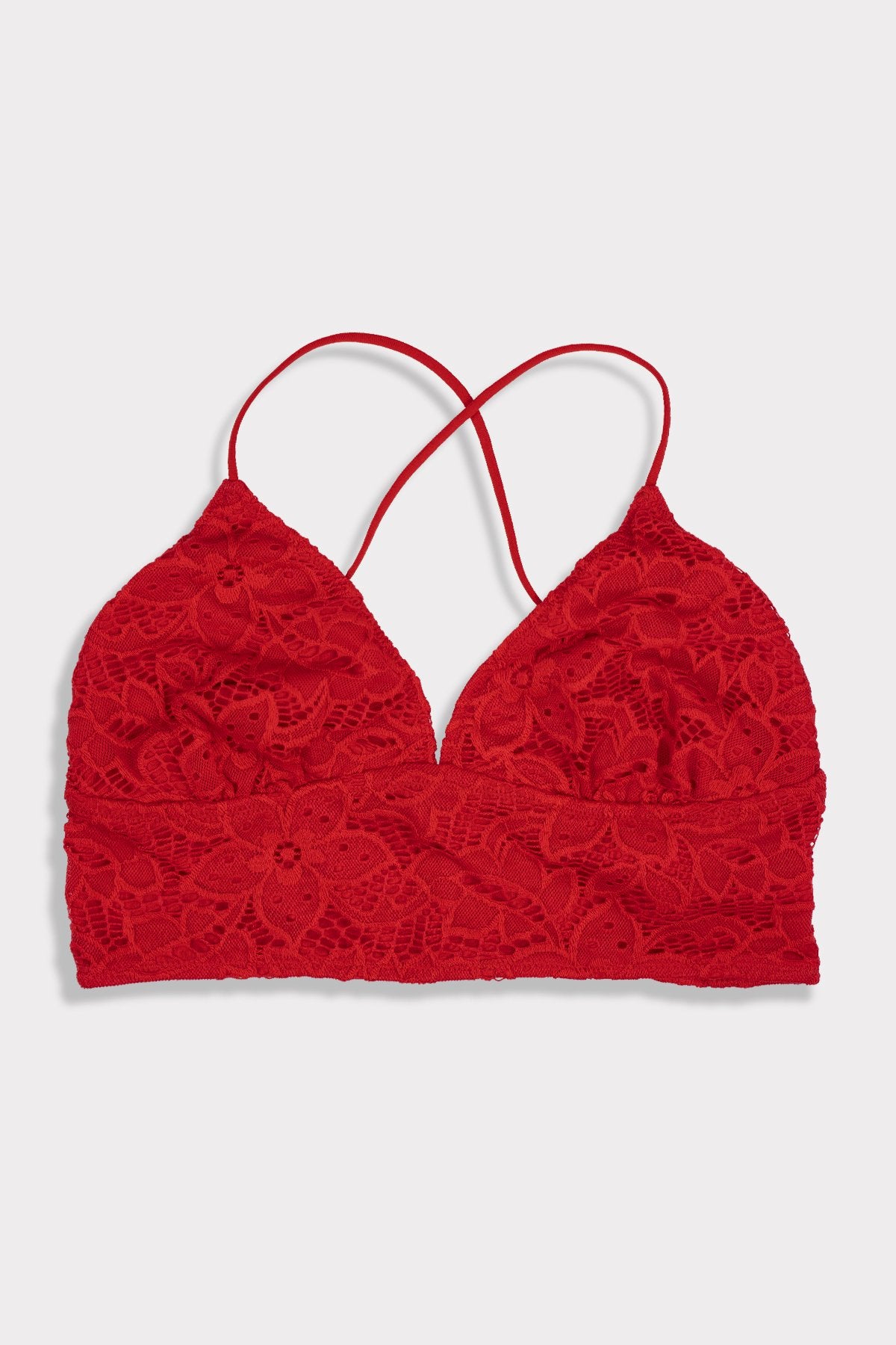 BLS - Belle Non Padded Lace Bralette - Red