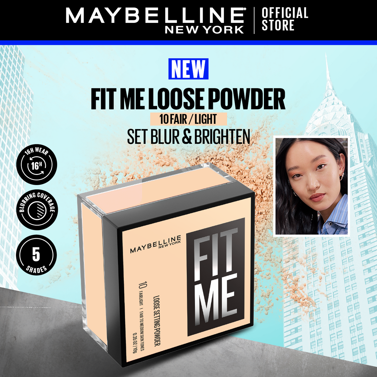 Maybelline - Fit Me Loose Setting Powder for a Smooth Finish with 16-Hour Wear