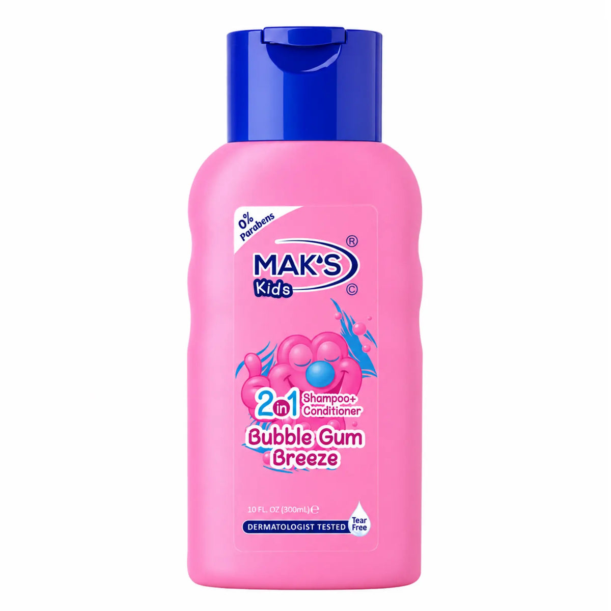 Mak's - Kids Bubble Gum Breeze 2in1 Shampoo + Conditioner - 10 Fl Oz (300ml)