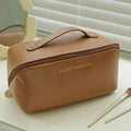 Luxe Basics - Leather Makeup Bag - Assorted Color
