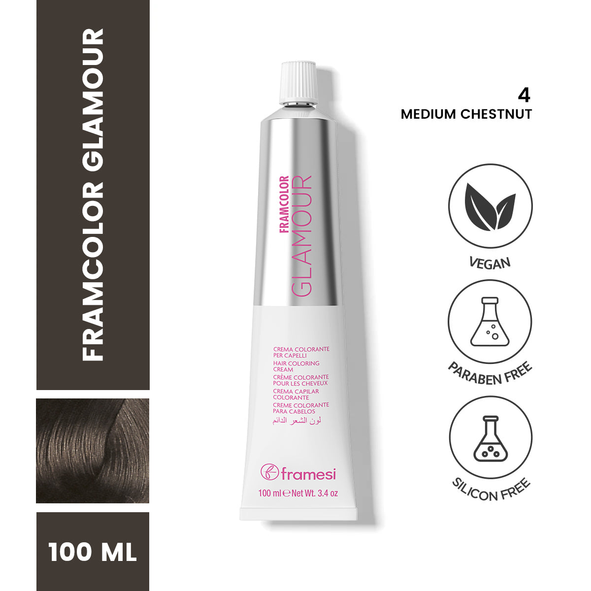 Framesi - FramColor Glamour - 4  Medium Chestnut
