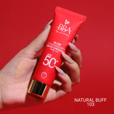 BBA By Suleman - Glow Strawberry Tinted Sunscreen SPF50+ PA++++ 50ml - Natural Buff 103