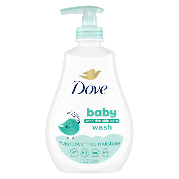 Baby Dove - Fragrance Free Moisture Hypoallergenic Wash - 13 Fl Oz (384ml)