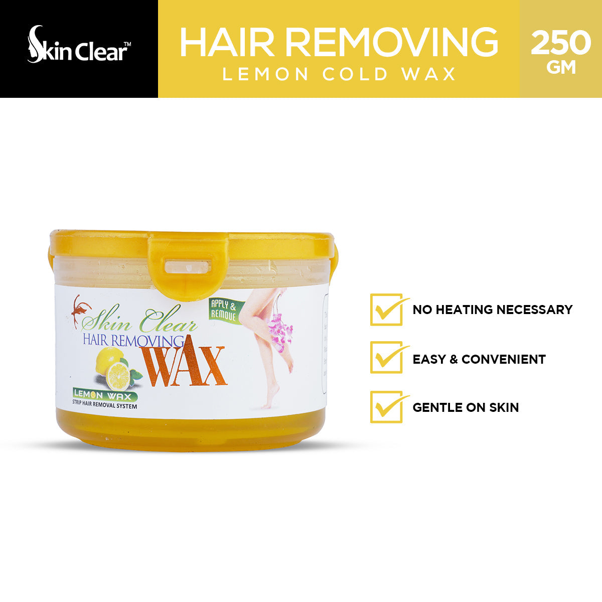 Skin Clear - Hair Removing Lemon Cold Wax - 250gm