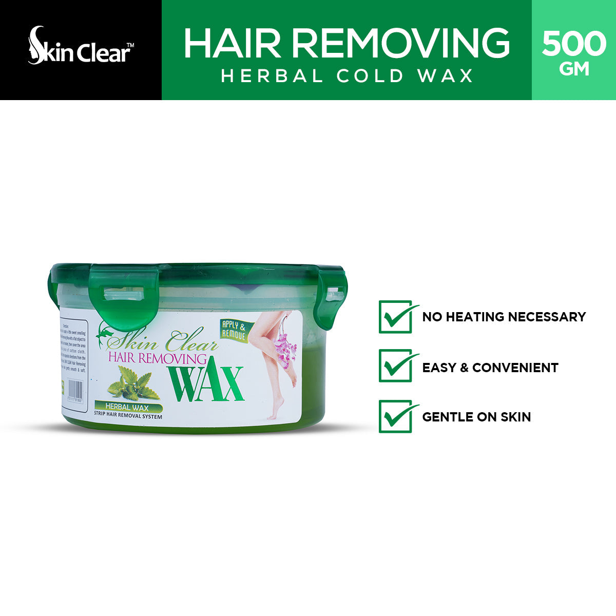 Skin Clear - Hair Removing Herbal Cold Wax - 500gm
