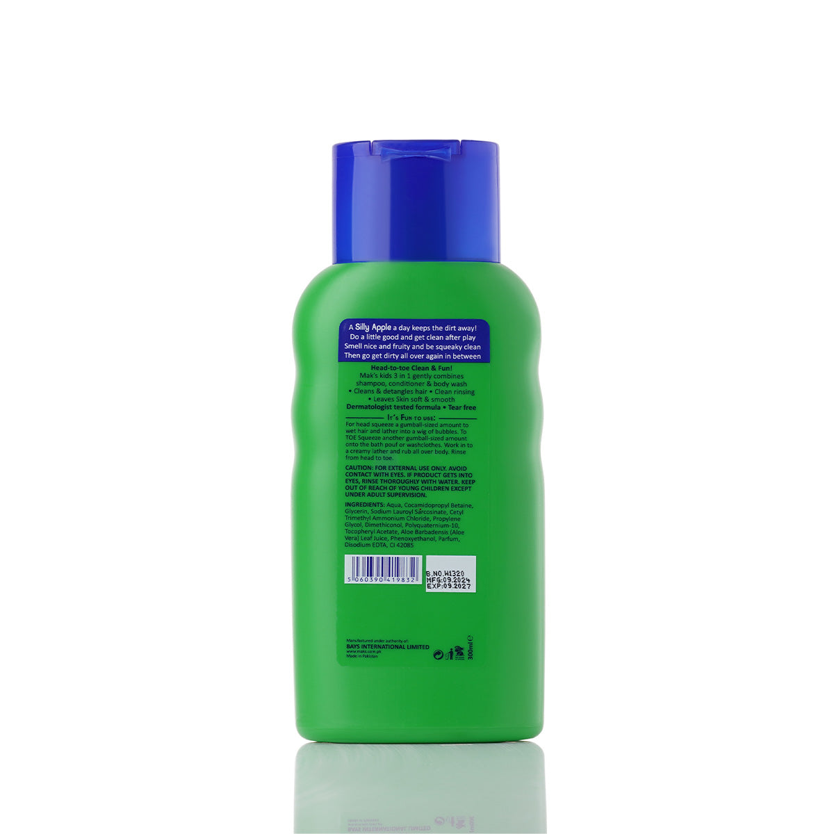 Mak's - Kids 3in1 Silly Apple Shampoo + Conditioner + Body Wash - 300ml