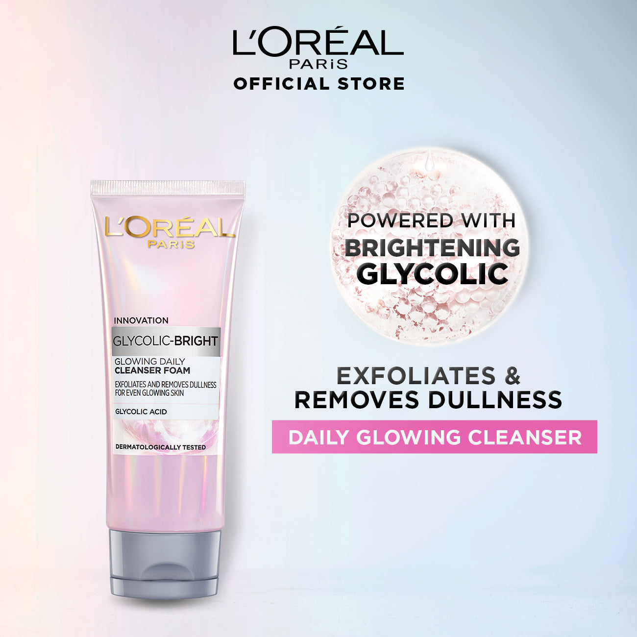 LOreal Paris - Glycolic Bright Glowing Daily Cleanser Foam - 100ml