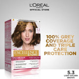 LOreal Paris - Excellence Crème Hair Color - 5.3 Light Golden Brown