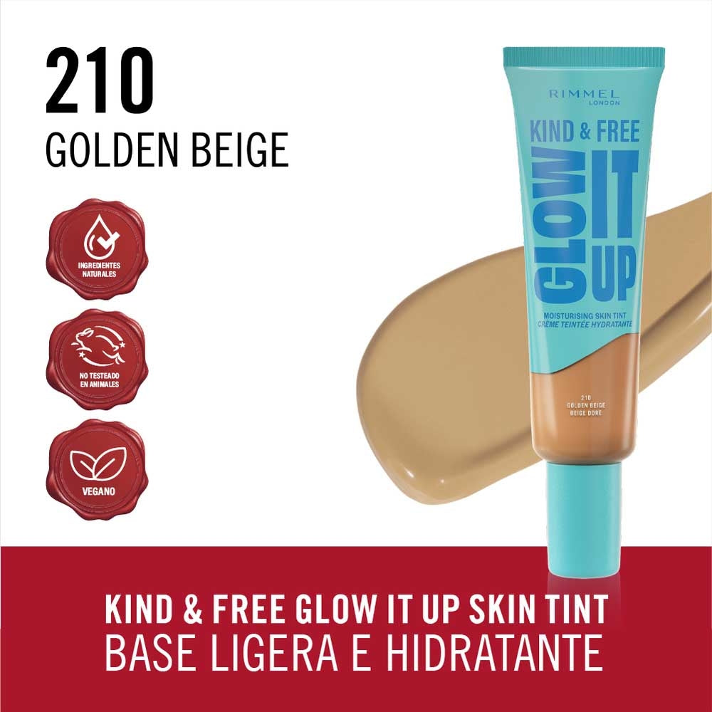 Rimmel London - Kind & Free Glow It Up Moisturizing Skin Tint - 210 Golden Beige