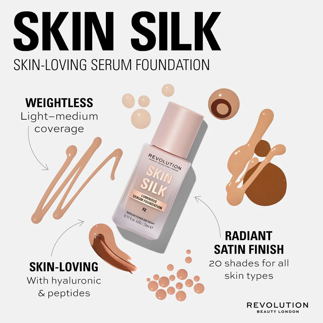 Revolution Skin Silk Serum Foundation F6 – Makeup City Pakistan