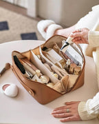 Luxe Basics - Leather Makeup Bag - Assorted Color