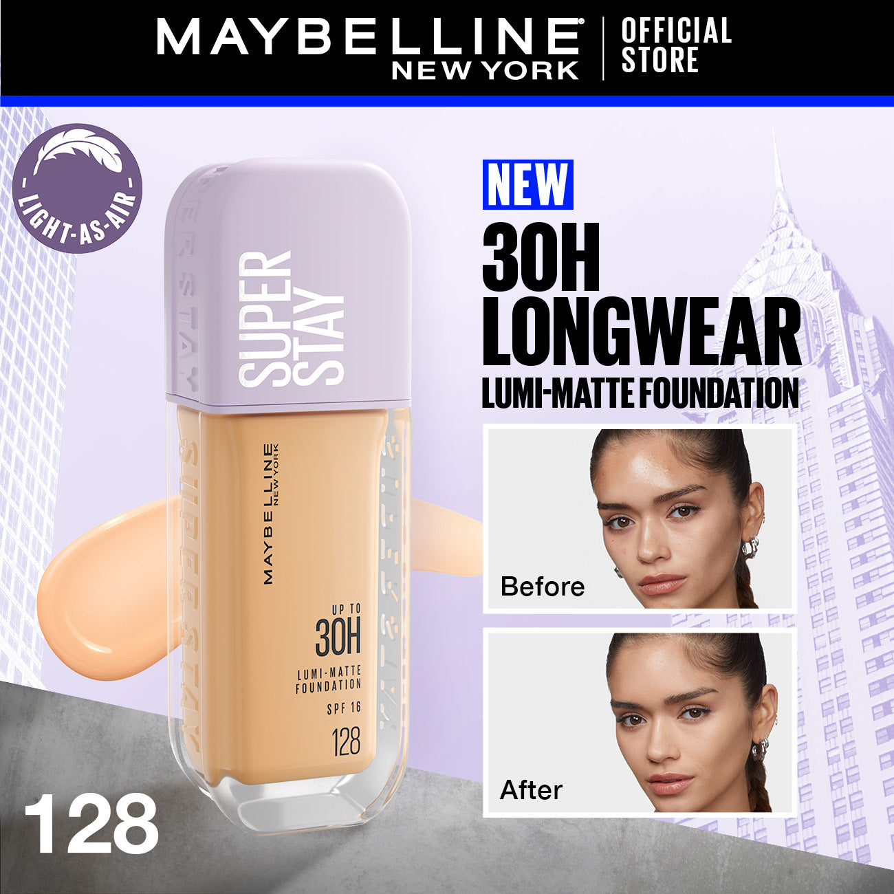 Maybelline - Super Stay Up to 30hr Lumi Matte Foundation - 128