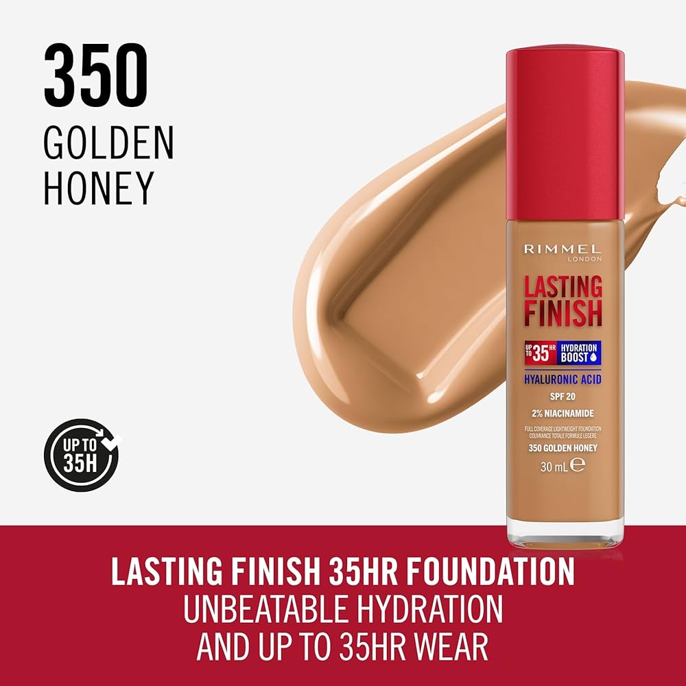 Rimmel London - Lasting Finish Hyaluronic Acid long-lasting Foundation - 350 Golden Honey