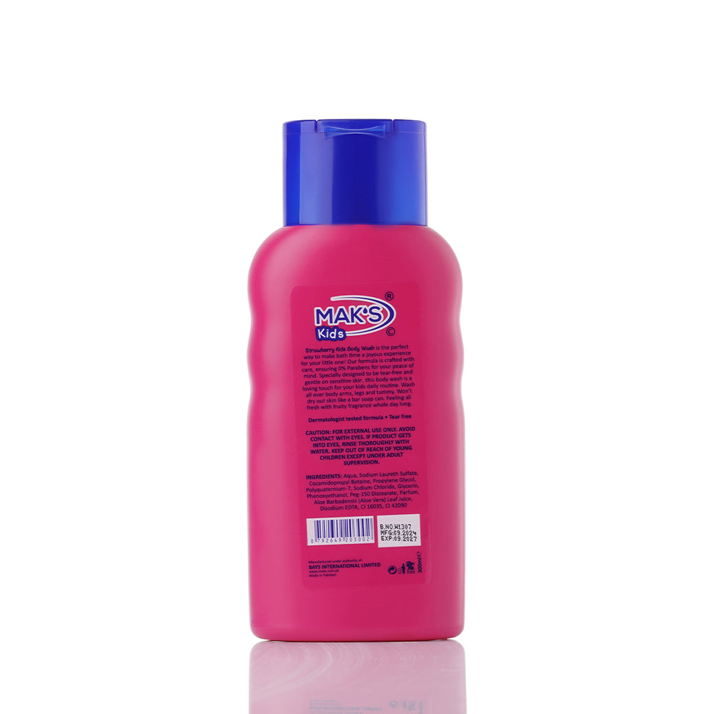 Mak's - Kids Strawberry Body Wash for Sensitive Skin - 300ml
