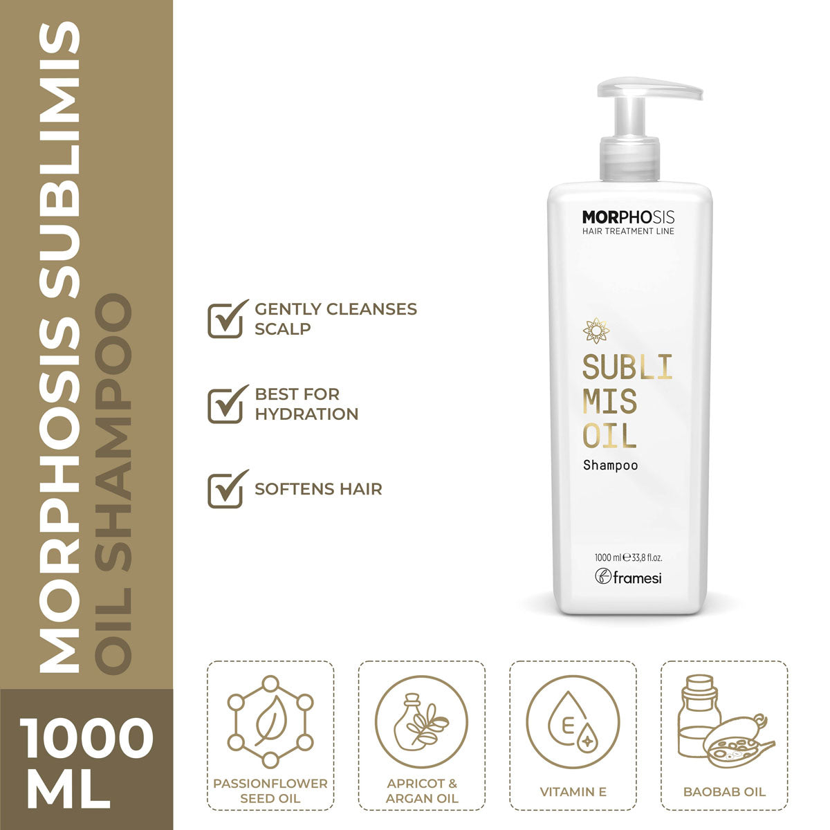 Framesi - Morphosis Sublimis Oil Shampoo - 1000ml