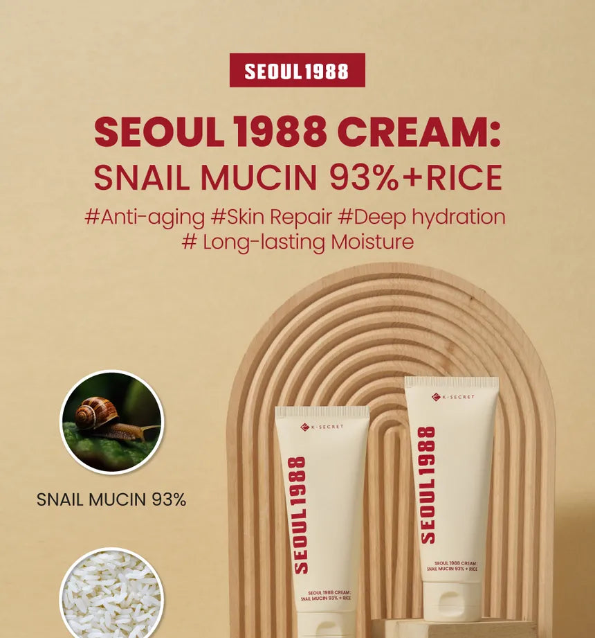 K-Secret - Seoul 1988 Snail Mucin 93% + Rice Cream - 100ml