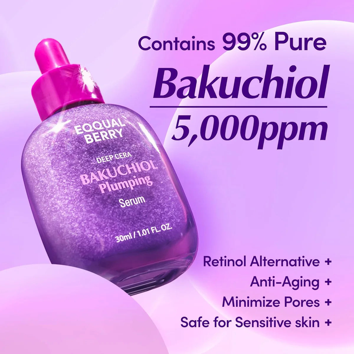 Eqqualberry - Bakuchiol Plumping Serum - 30ml