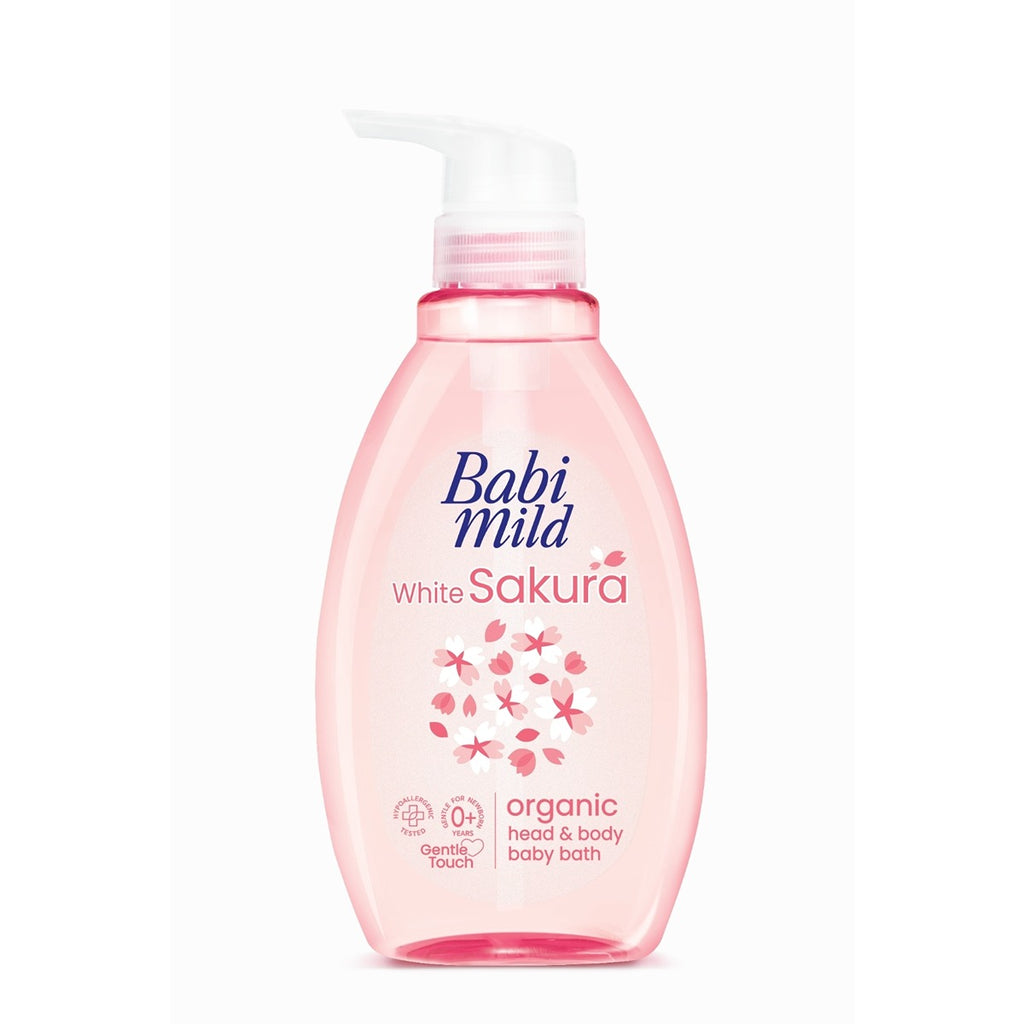 Babi Mild - White Sakura Organic Head & Body Baby Bath - 380ml