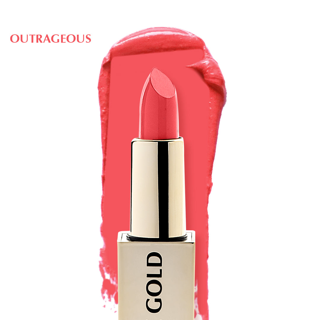 BBA By Suleman - 24K Gold & Roses V.02 Lustre Lipstick - Outrageous