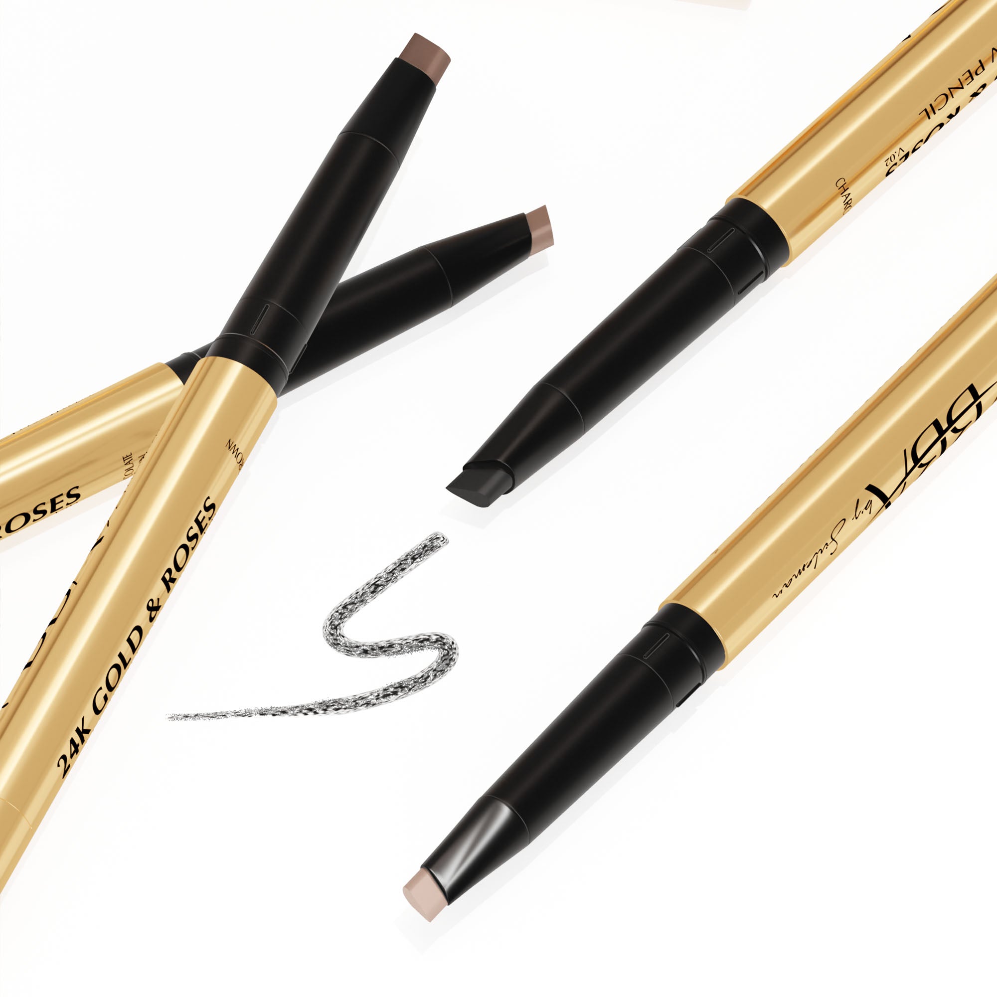 BBA By Suleman - 24K Gold & Roses V.02 Eyebrow pencil - Charcoal
