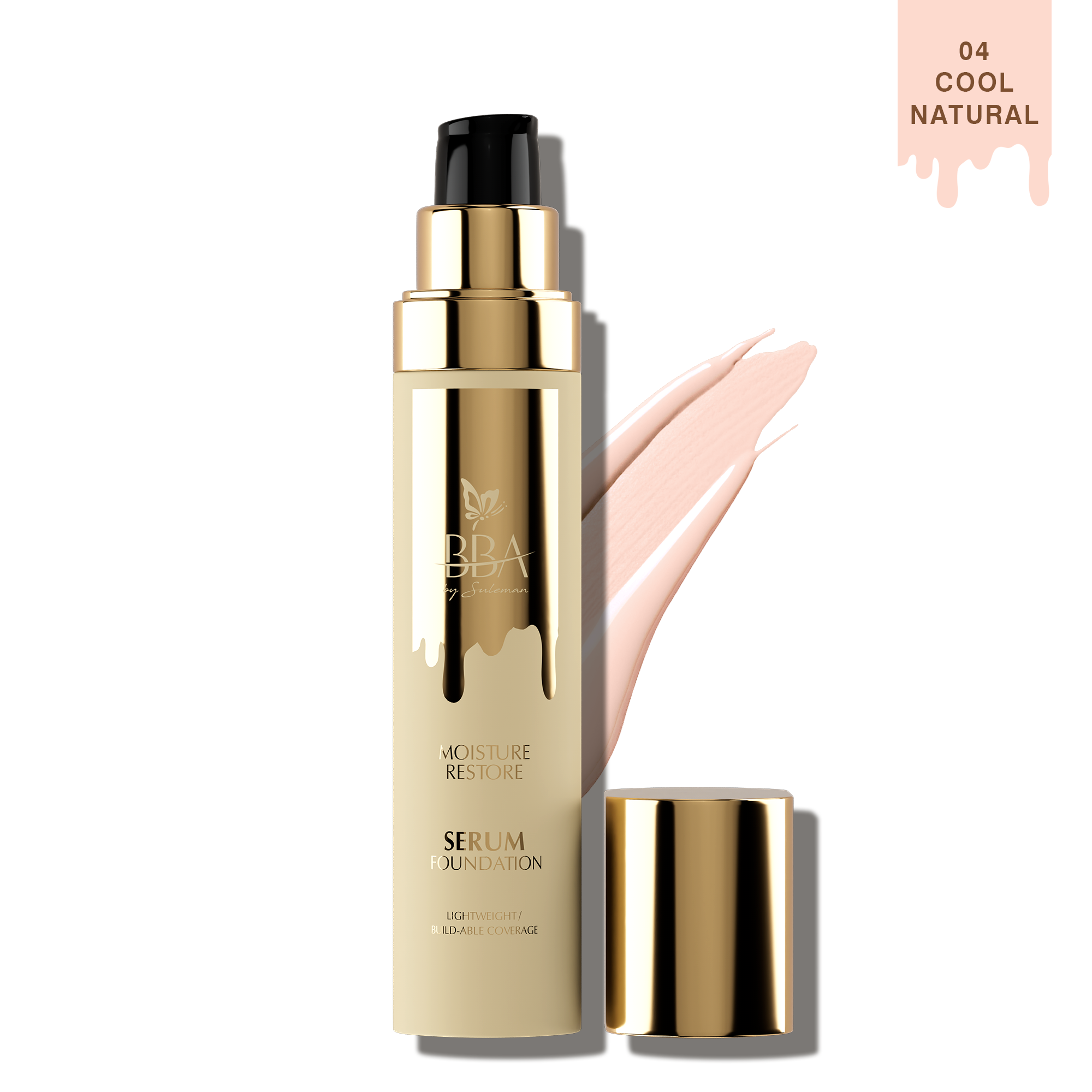 BBA By Suleman - Moisture Restore Serum Foundation - 04 Cool Natural