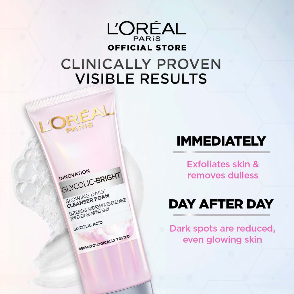 LOreal Paris - Glycolic Bright Glowing Daily Cleanser Foam - 100ml