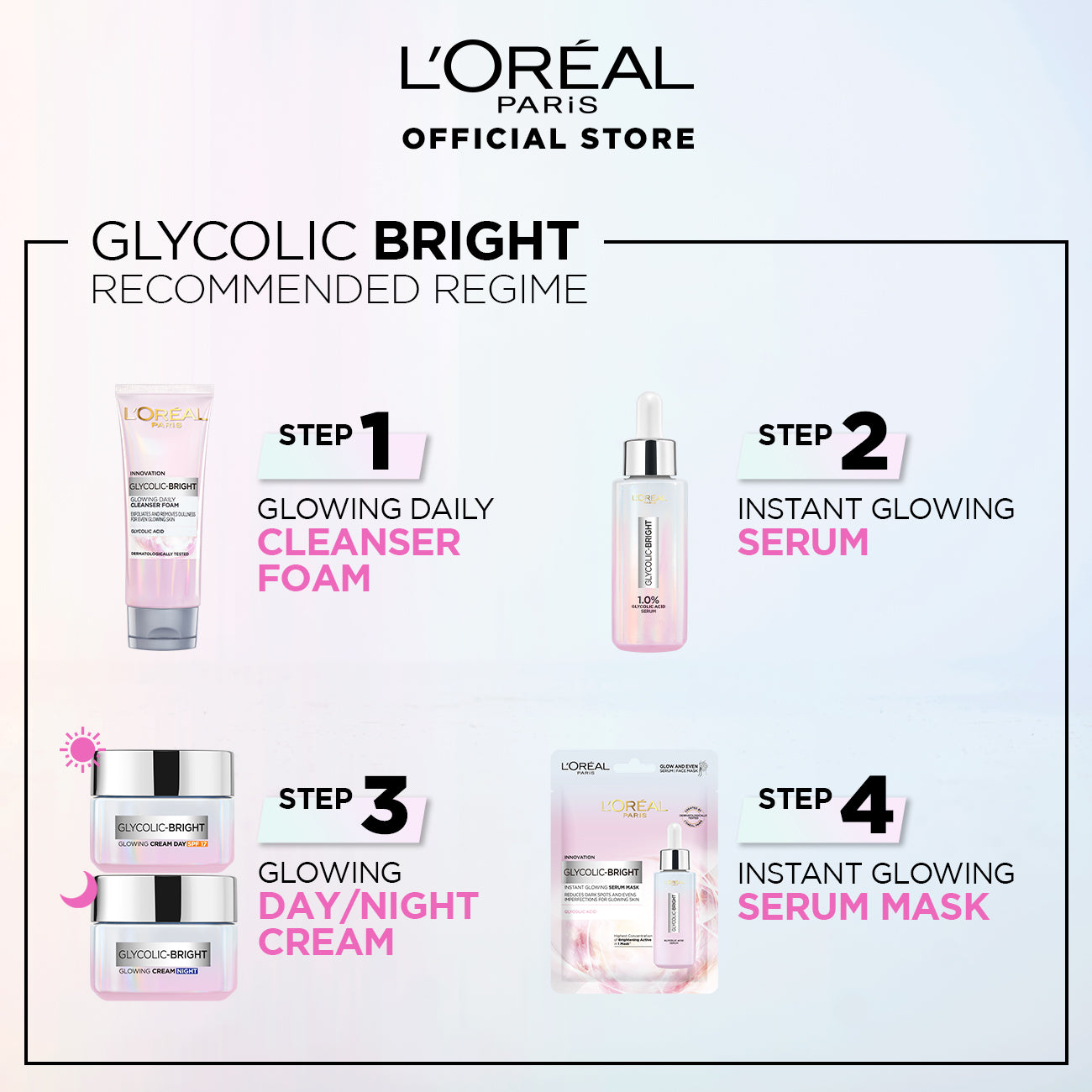 LOreal Paris - Glycolic Bright Glowing Daily Cleanser Foam - 100ml