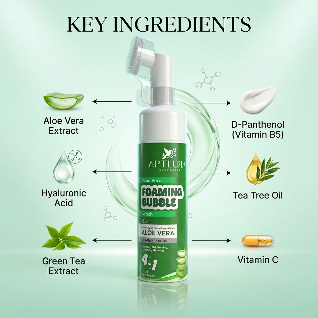 Aptlura Aloe Vera Foaming Bubble Facewash 150ml