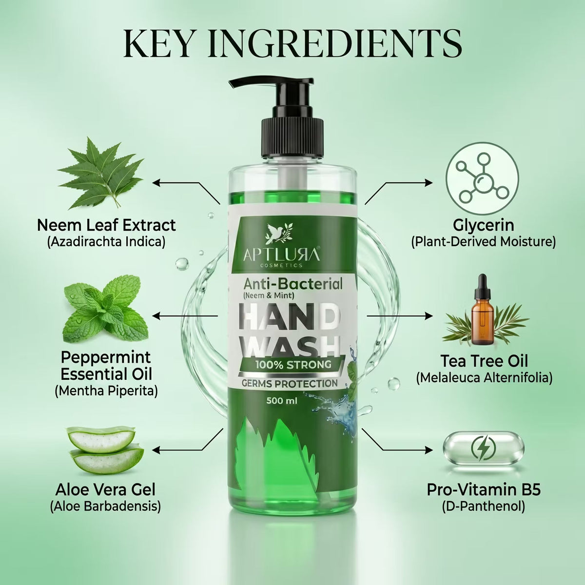 Aptlura Anti-Bacterial Hand Wash 500ml